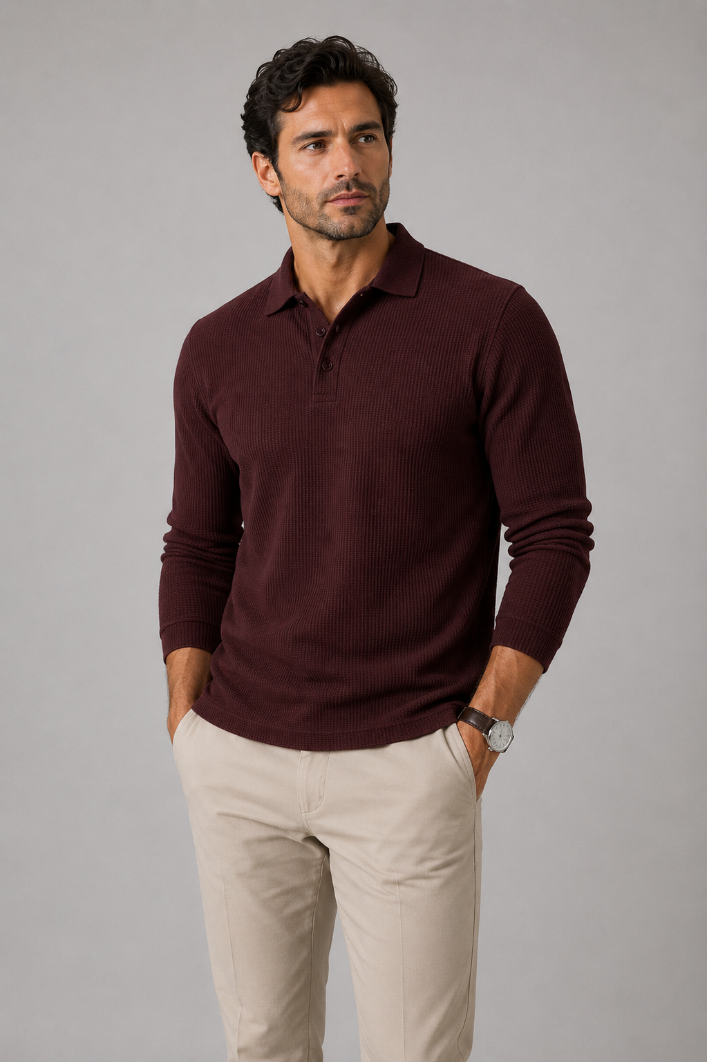 Haarlem - Ultracomfortabel poloshirt met lange mouwen voor heren