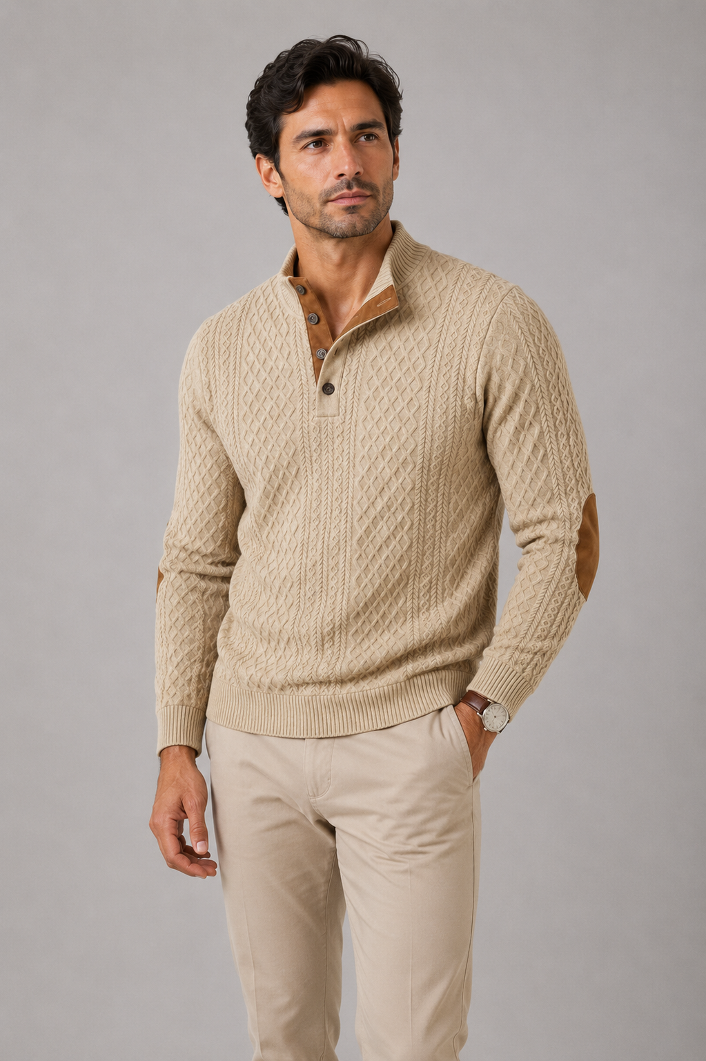 Zeeland - Klassieke pullover met hoge kraag voor heren